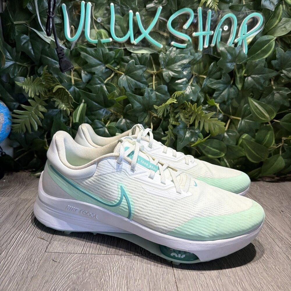 Nike Air Zoom Infinity Tour NEXT% Golf  Men Size 12 Wide White/Green Teal